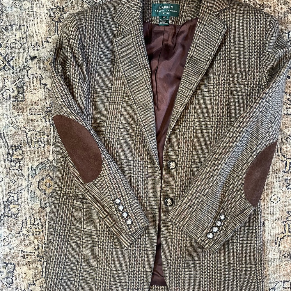 Lauren Ralph Lauren Brown Plaid Blazer